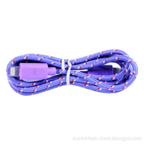 8-pin USB Charging and Sync Nylon Cloth Braided USB Cable for iPhone 5, iPad Mini, CE, RoHS Marks